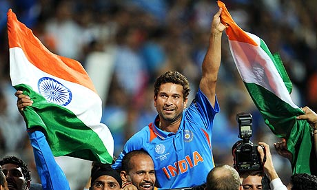 Sachin Tendulkar Celebrating World Cup 2011 Victory