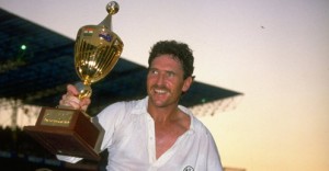 Allan Border with 1987 World Cup Trophy