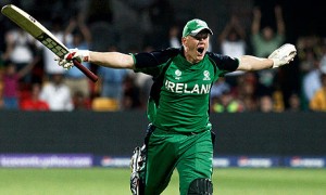 Kevin O’Brien Celebrates after scoring his fastest ODI Century