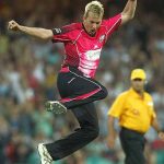 Brett Lee Hurt after being hit by MS Dhoni's lightening strike