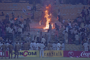 Eden Garden Kolkata in Fire - ICC Cricket World Cup 1996 Semifinal match between India and Sri Lanka