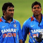 MS Dhoni and Umesh Yadav proudly walk out after scoring a tie against Sri Lanka