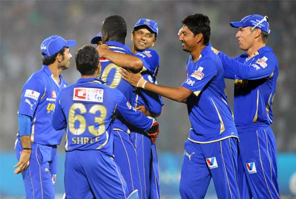 The jubilant Rajasthan Royals - Better team work crushed Kolkata Knight Riders