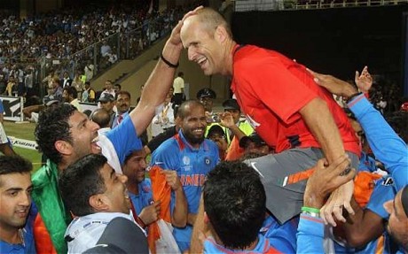 India pays tribute to Kirsten after their World Cup 2011 win