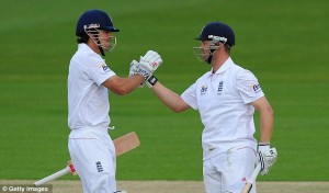 Alastair Cook and Jonathan Trott - A solid stand of 173 runs for the 2nd wicket