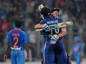 Eoin Morgan and Jos Buttler - The excitement after winning the thriller